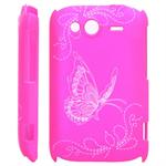 HTC Wildfire S Butterfly-deksel (Hot Pink)